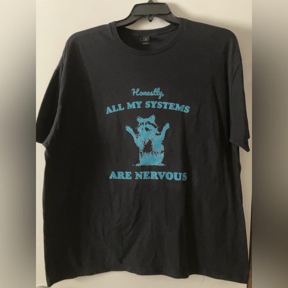 Black Graphic Hand-pressed Vinyl T-Shirt